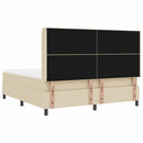 LED Box Spring Bed med madras Creme 180 x 200 cm Stof