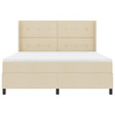 LED Box Spring Bed med madras Creme 180 x 200 cm Stof