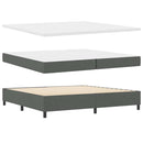 LED Box Spring Bed med hovedgærde Mørkegrå 200 x 200 cm Stof