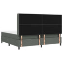 LED Box Spring Bed med hovedgærde Mørkegrå 200 x 200 cm Stof