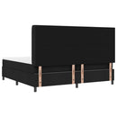 LED Box Spring Bed med hovedgærde Sort 200 x 200 cm Stof