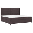 LED Box Spring Bed med hovedgærde Mørk Brun 200 x 200 cm Stof
