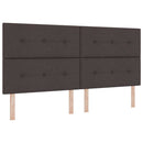 LED Box Spring Bed med hovedgærde Mørk Brun 200 x 200 cm Stof