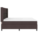 LED Box Spring Bed med hovedgærde Mørk Brun 200 x 200 cm Stof