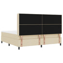 LED Box Spring Bed med madras Creme 200 x 200 cm Stof