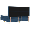 LED Box Spring Bed med madras Blå 200 x 200 cm Stof