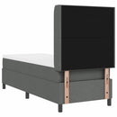 LED Box Spring Bed med hovedgærde Mørkegrå 80 x 200 cm Stof