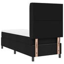LED Box Spring Bed med hovedgærde Sort 80 x 200 cm Stof