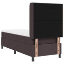 LED Box Spring Bed med pude Mørk Brun 80 x 200 cm Stof