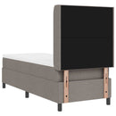 LED Box Spring Bed med hovedgærde Gråbrun 80 x 200 cm Stof