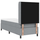 LED Box Spring Bed med hovedgærde Lysegrå 90 x 190 cm Stof