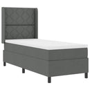 LED Box Spring Bed med hovedgærde Mørkegrå 90 x 190 cm Stof