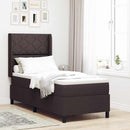 LED Box Spring Bed med hovedgærde Mørk Brun 90 x 190 cm Stof