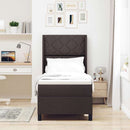 LED Box Spring Bed med hovedgærde Mørk Brun 90 x 190 cm Stof