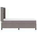 LED Box Spring Bed med hovedgærde Gråbrun 90 x 190 cm Stof