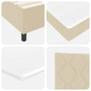 LED Box Spring Bed med hovedgærde Creme 90 x 190 cm Stof