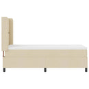 LED Box Spring Bed med hovedgærde Creme 90 x 190 cm Stof