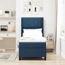 LED Box Spring Bed med hovedgærde Blå 90 x 190 cm Stof