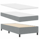 LED Box Spring Bed med hovedgærde Lysegrå 90 x 200 cm Stof
