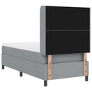 LED Box Spring Bed med hovedgærde Lysegrå 90 x 200 cm Stof