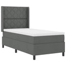 LED Box Spring Bed med hovedgærde Mørkegrå 90 x 200 cm Stof