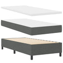 LED Box Spring Bed med hovedgærde Mørkegrå 90 x 200 cm Stof
