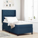 LED Box Spring Bed med hovedgærde Blå 90 x 200 cm Stof
