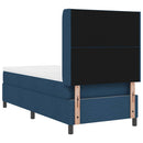 LED Box Spring Bed med hovedgærde Blå 90 x 200 cm Stof