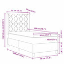 LED Box Spring Bed med hovedgærde Blå 90 x 200 cm Stof