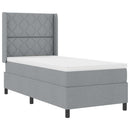LED Box Spring Bed med madras Lysegrå 100 x 200 cm Stof