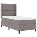 LED Box Spring Bed med hovedgærde Gråbrun 100 x 200 cm Stof