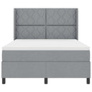 LED Box Spring Bed med hovedgærde Lysegrå 140 x 190 cm Stof