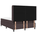 LED Box Spring Bed med hovedgærde Mørk Brun 140 x 190 cm Stof