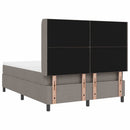 LED Box Spring Bed med hovedgærde Gråbrun 140 x 190 cm Stof