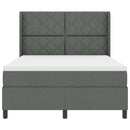 LED Box Spring Bed med hovedgærde Mørkegrå 160 x 200 cm Stof
