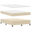 LED Box Spring Bed med hovedgærde Creme 160 x 200 cm Stof
