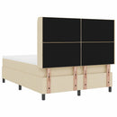 LED Box Spring Bed med hovedgærde Creme 160 x 200 cm Stof
