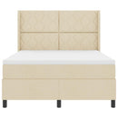 LED Box Spring Bed med hovedgærde Creme 160 x 200 cm Stof