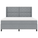 LED Box Spring Bed med hovedgærde Lysegrå 180 x 200 cm Stof