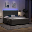 LED Box Spring Bed med hovedgærde Mørkegrå 180 x 200 cm Stof