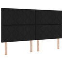 LED Box Spring Bed med hovedgærde Sort 180 x 200 cm Stof
