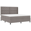 LED Box Spring Bed med hovedgærde Gråbrun 180 x 200 cm Stof