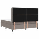 LED Box Spring Bed med hovedgærde Gråbrun 180 x 200 cm Stof
