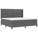 LED Box Spring Bed med hovedgærde Mørkegrå 200 x 200 cm Stof