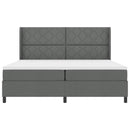 LED Box Spring Bed med hovedgærde Mørkegrå 200 x 200 cm Stof