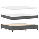LED Box Spring Bed med hovedgærde Mørkegrå 200 x 200 cm Stof