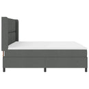 LED Box Spring Bed med hovedgærde Mørkegrå 200 x 200 cm Stof