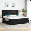 LED Box Spring Bed med madras Sort 200 x 200 cm Stof