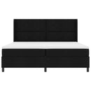 LED Box Spring Bed med madras Sort 200 x 200 cm Stof
