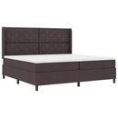 LED Box Spring Bed med madras Mørk Brun 200 x 200 cm Stof